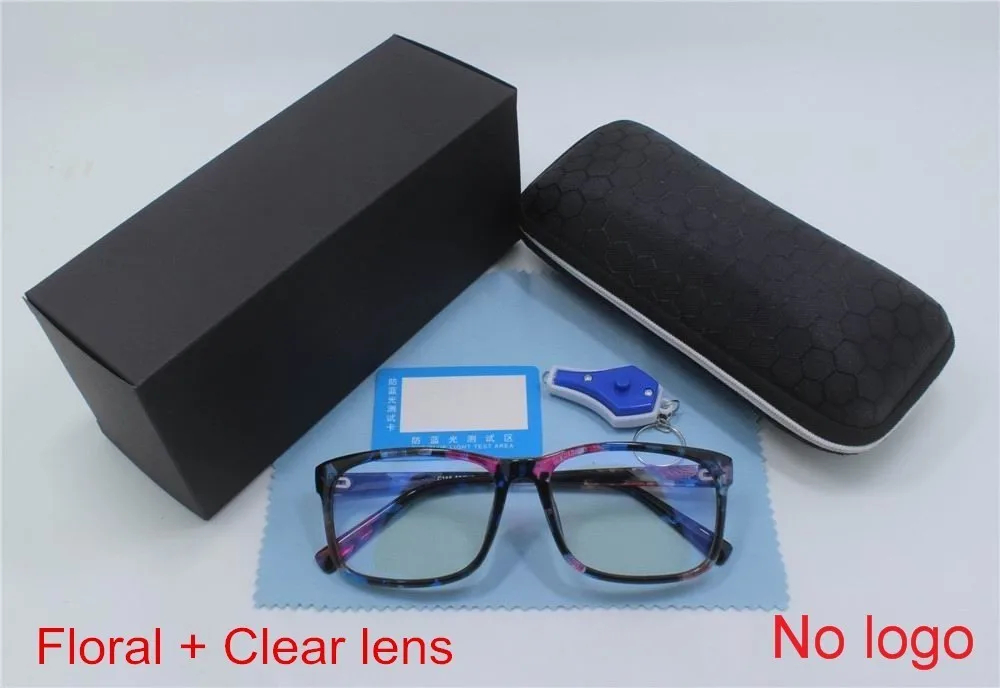 Прямая поставка, анти-Синие лучи, УФ-блокировка, уменьшает цифровое напряжение глаз, прозрачные желтые обычные очки для компьютерных игр, очки - Цвет оправы: Floralclear Fullset