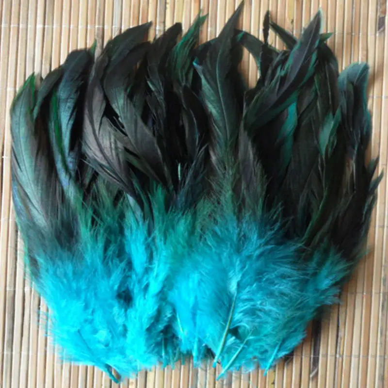 

Cheap! 50pcs Color Beautiful Rooster feathers 5-8''/12.5-20cm pheasant chicken plume Free shipping Sky blue