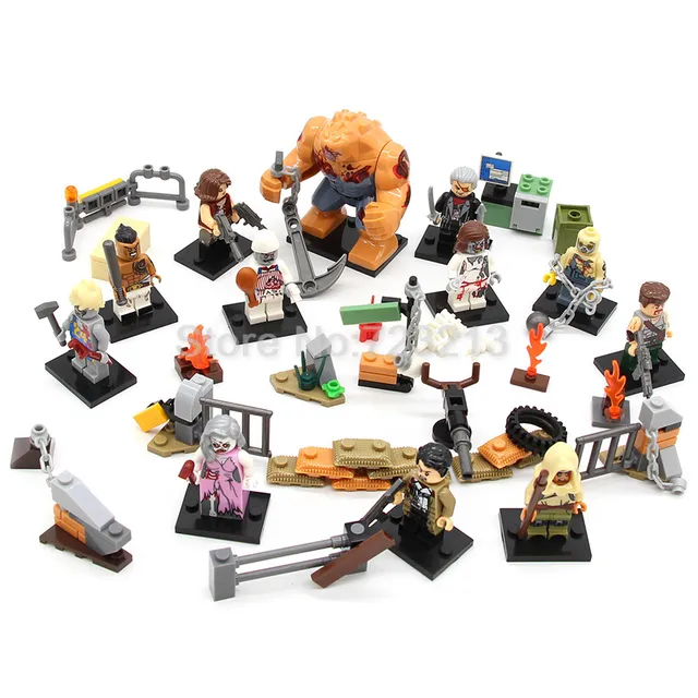 Best Offers 12pcs/lot Zombie Army Resident Evil Figure Set Biochemical Nemesis Alice SWAT Building Blocks Model Kits Bricks Toy