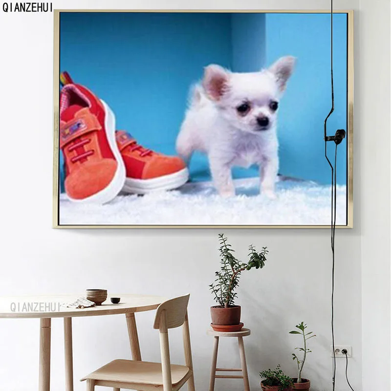 QIANZEHUI Стразы DIY пластиковые изделия алмазные для щенков Серия животных алмазная