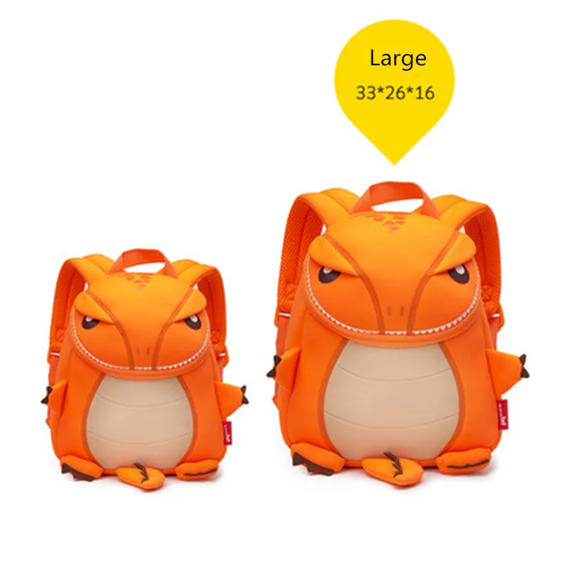 NOHOO Детский рюкзак с принтом дракона, Детский водонепроницаемый школьный рюкзак с 3D рисунком, сумка для детского сада, Mochila Escolar - Цвет: Large Orange