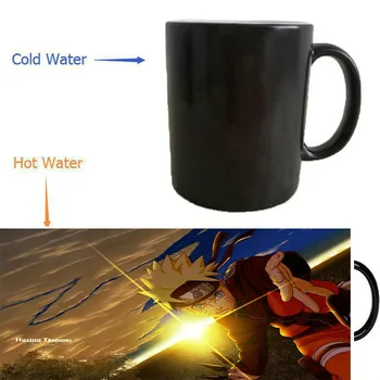 

NARUTO Mugs Shippuden Anime Sasuke Mugs Heat Changing Color Heat Reveal Kid Magic Beer Tea Coffee Novelty Ceramic Cup