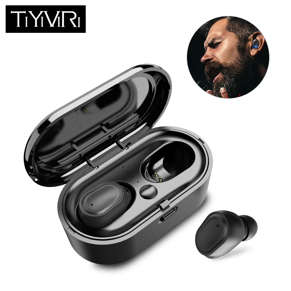 

Bluetooth 5.0 Earphones Wireless TWS Earbuds True Wireless Headphones Stereo Mini Earphones Sweatproof Sport Hifi Music Headset