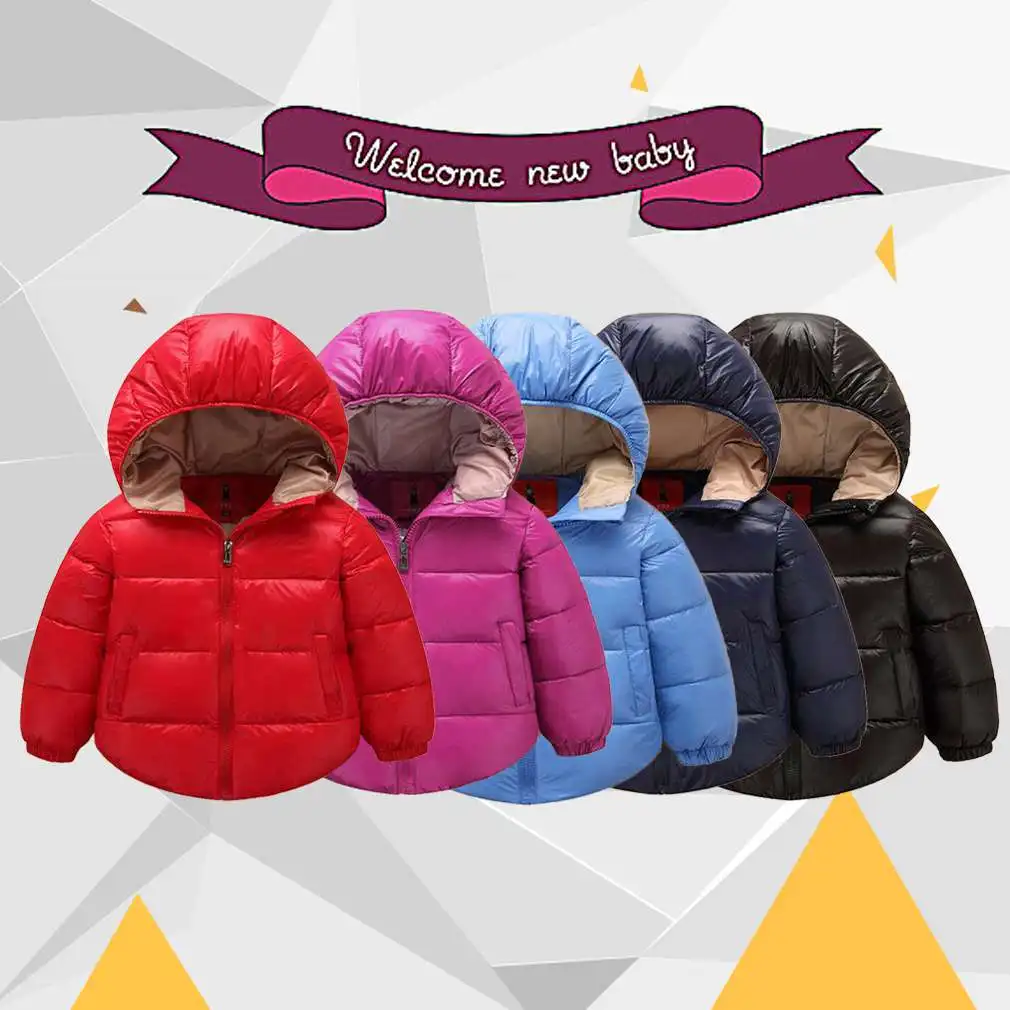 

Fashion 5 Colors Babies Boys Girls Autumn Winter Thick Type Cotton Coats Jackets Kids Hooded Warm Overall Outerwear Clothes