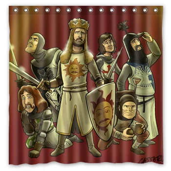 

[180*180cm]Custom Monty Python Polyester Bathroom Shower Curtain Waterproof Fabric Bath Decorative Curtain with Hooks