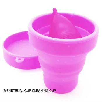 

Women Silica Gel Menstrual Cup Menstrual Cup Moon Cup Household Supplies For Sanitary Napkins Female White,Pink,Purple,Blue Cup
