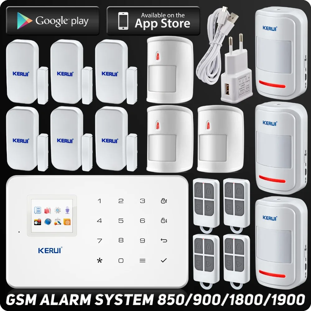 KERUI Wireless GSM Home Security Alarm System Pet Immune PIR Detector Android ISO App Home Burglar Alarm  System Kit