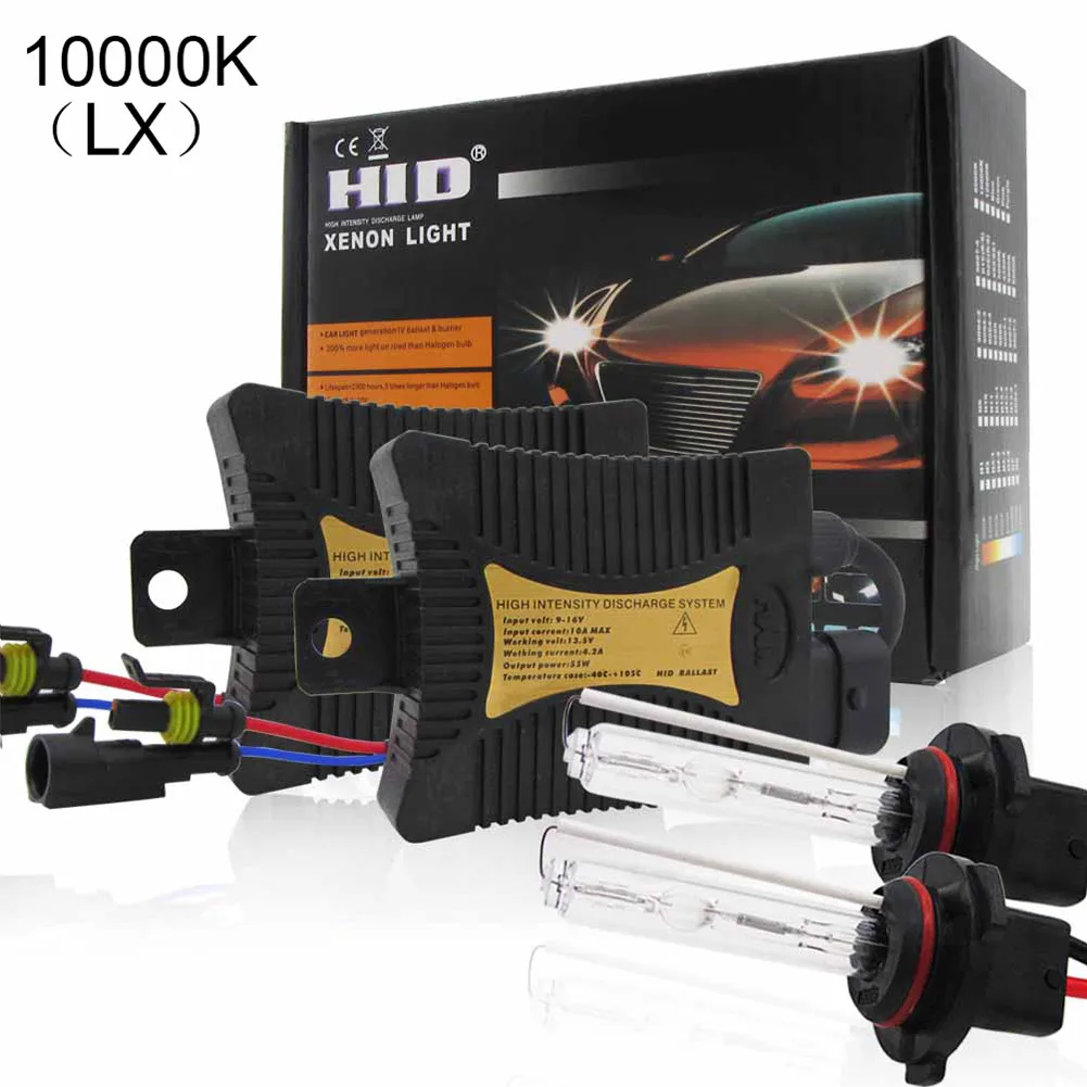 2 шт. 9005/HB3/H10 H1 светодиодные лампы для автомобильных фар в комплекте с проводкой, прикрепленной 3000 k/4300 k/5000 k/6000 k/8000 k/10000 k/12000 k/k 55W