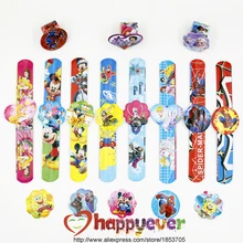 12PCS Assorted Cartoon Slap Bracelets Kids Event Party Favors Supplies Boy Girl Birthday Party Toys Treat Bag Reward Goodie