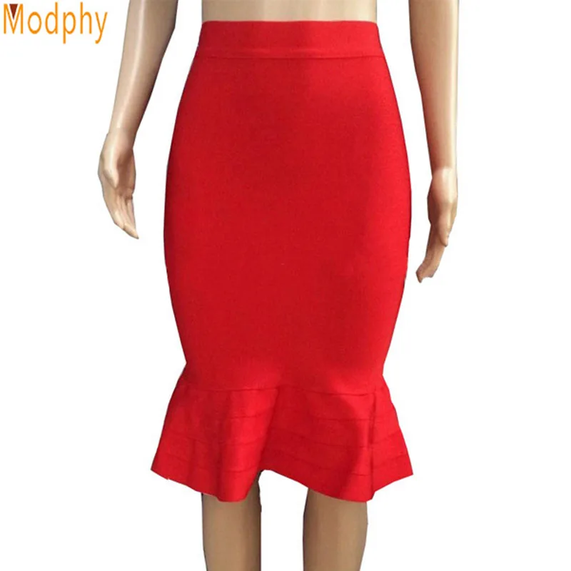 Женская бандажная юбка, сплошной цвет, хорошая эластичная юбка-труба/юбка-Русалка HL414