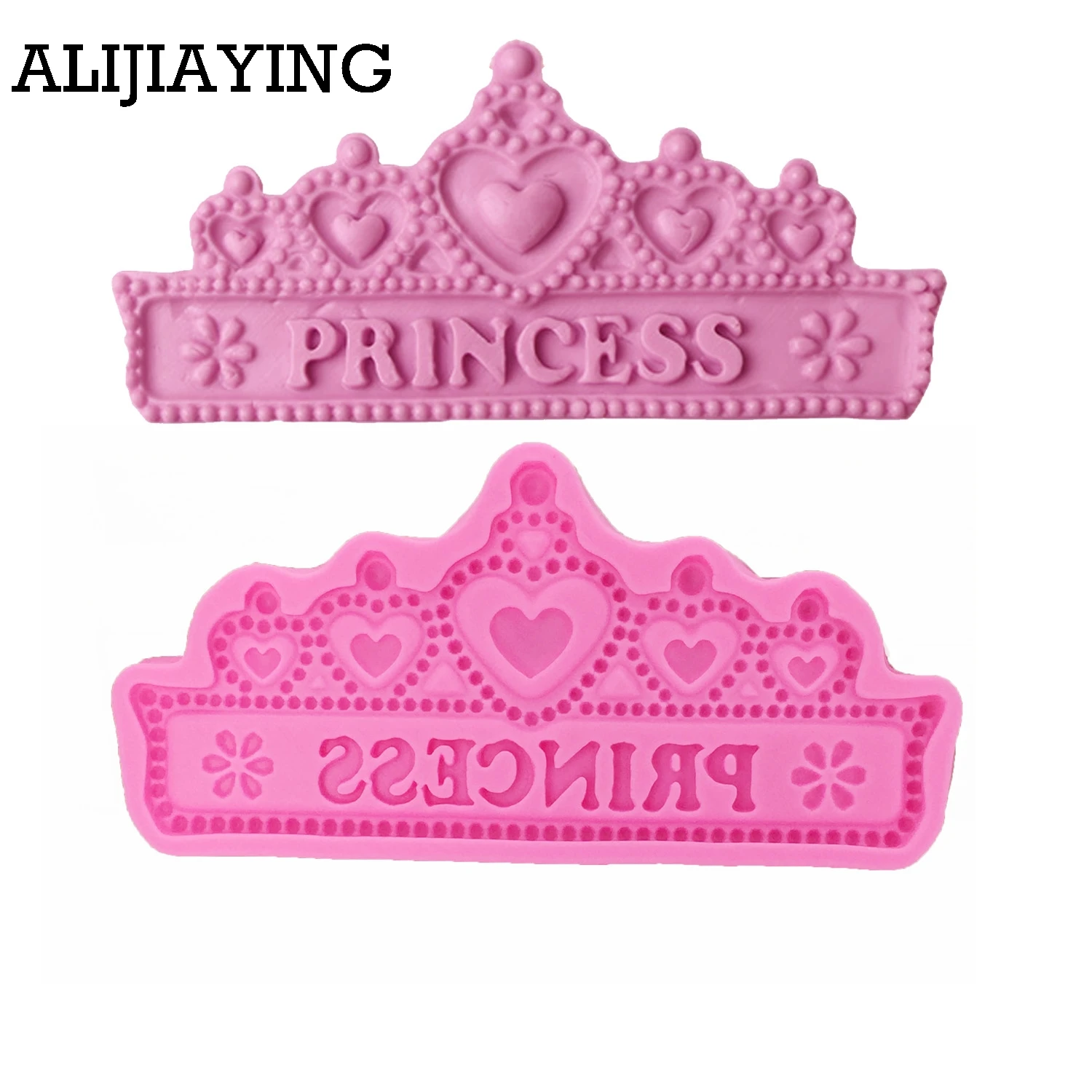 

M0949 DIY Cake Decoration tools Princess Crown Silicone mold baking candy Accessories Love Fondant Moulds