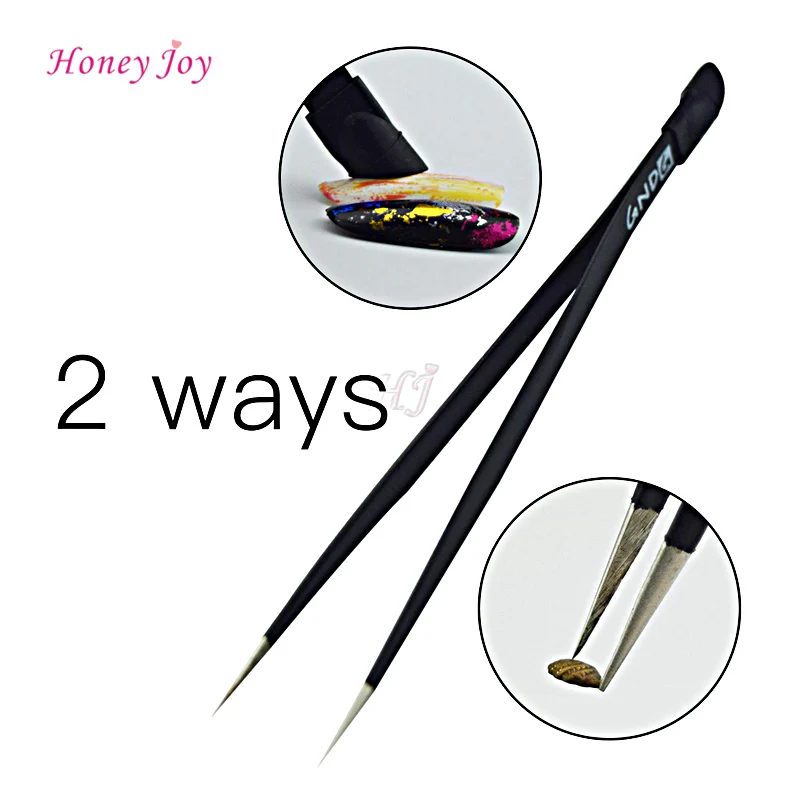 

2 Way Nail Art Manicure Tool Rhinstones Jewelry Decoration Tweezers Picker Flattener Stainless Steel High Precision Straight Tip