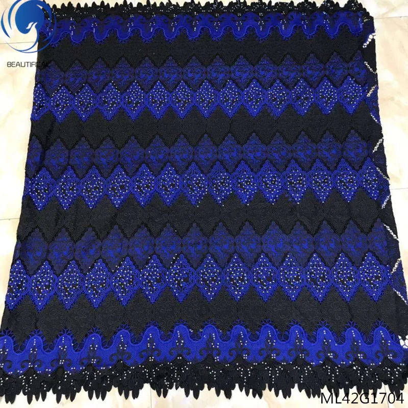 

BEAUTIFICAL african cord lace fabric with rhinestones african pattern fabric lace fabric guipure laces 5 yards/piece ML42G17