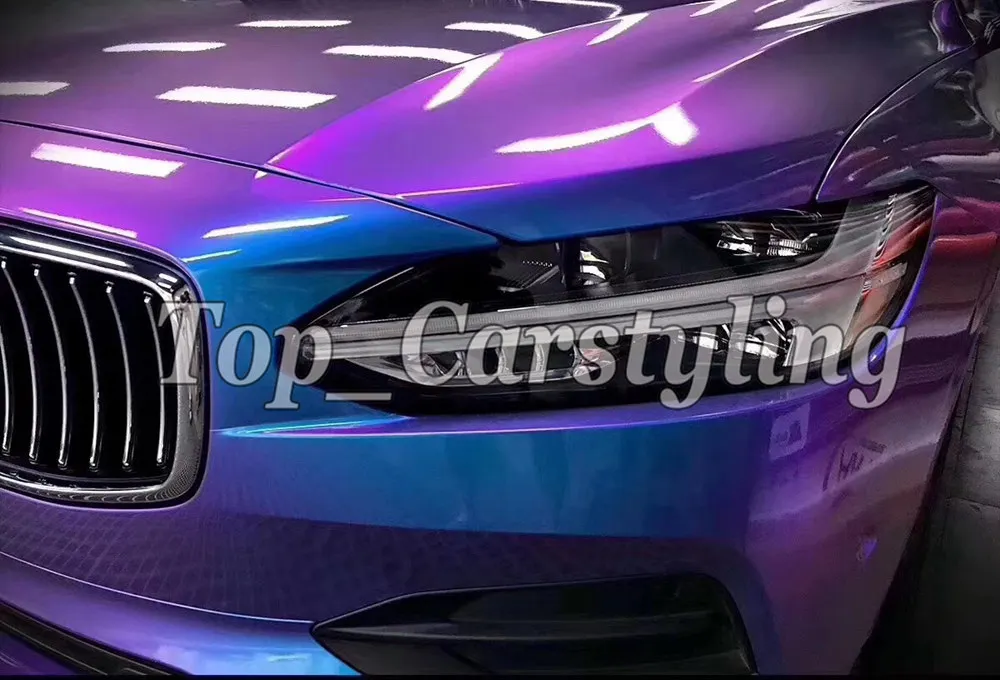 gloss candy rainbow shift vinyl wrappping foil car styling  blue to purple  (4)