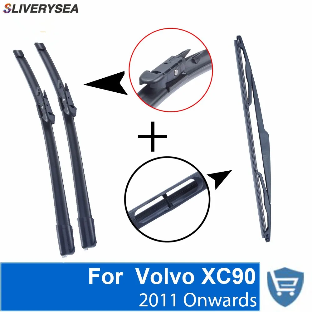 SLIVERYSEA Front and Rear Wiper Blade no Arm For Volvo XC90 2011