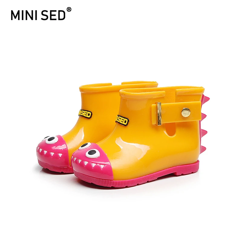 

Original 2019 Cute Dinosaur Baby Rain Boots Girls Jelly Sandals Baby Water Shoes Children Sandal Rainboot Mini Melissa Style