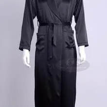 Мужская Шелковая пижама с длинными рукавами, халат, длинный шелковый халат, шелковая одежда(домашний интерьер, большой код 3