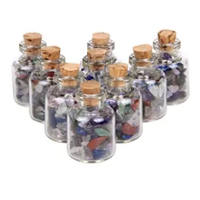 9 шт. бутылки мини целебные Хрустальные Смешанные полудрагоценные галтованные камни чипы рейки Wicca с коробкой малый размер