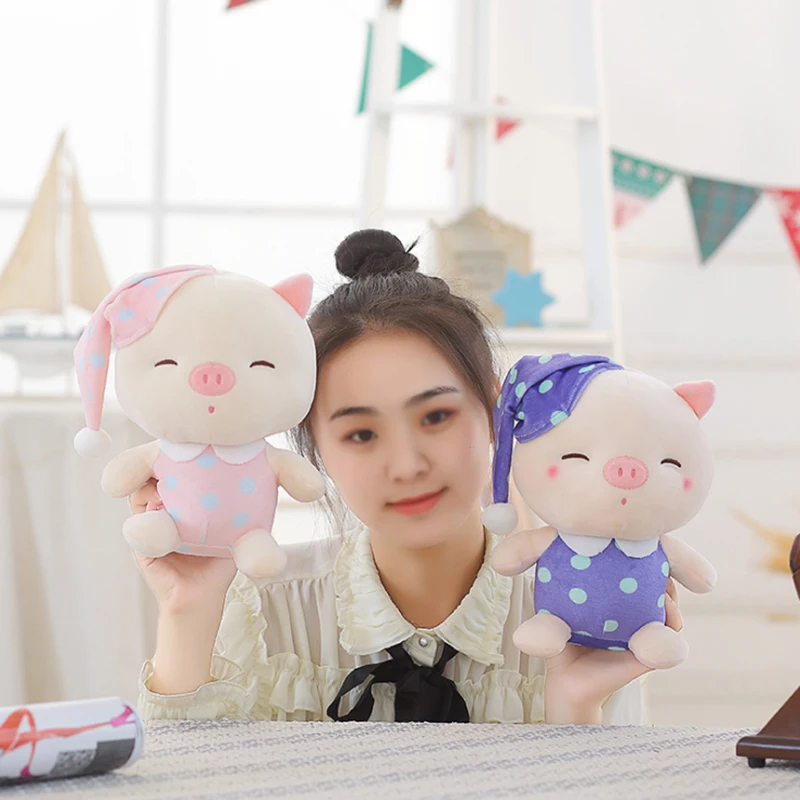 23CM Sleeping Pig Plush Toys Kids Stuffed Animal Pink Pig Dolls Couple Girls Boy juguetes Gifts Brinquedos For Children Toys (2)