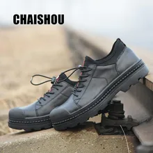 Мужская повседневная обувь из натуральной кожи, на плоской подошве, с защитой от разбивания, для пустыни, в стиле милитари, тактические ботинки для походов, для работы, военные ботинки C551