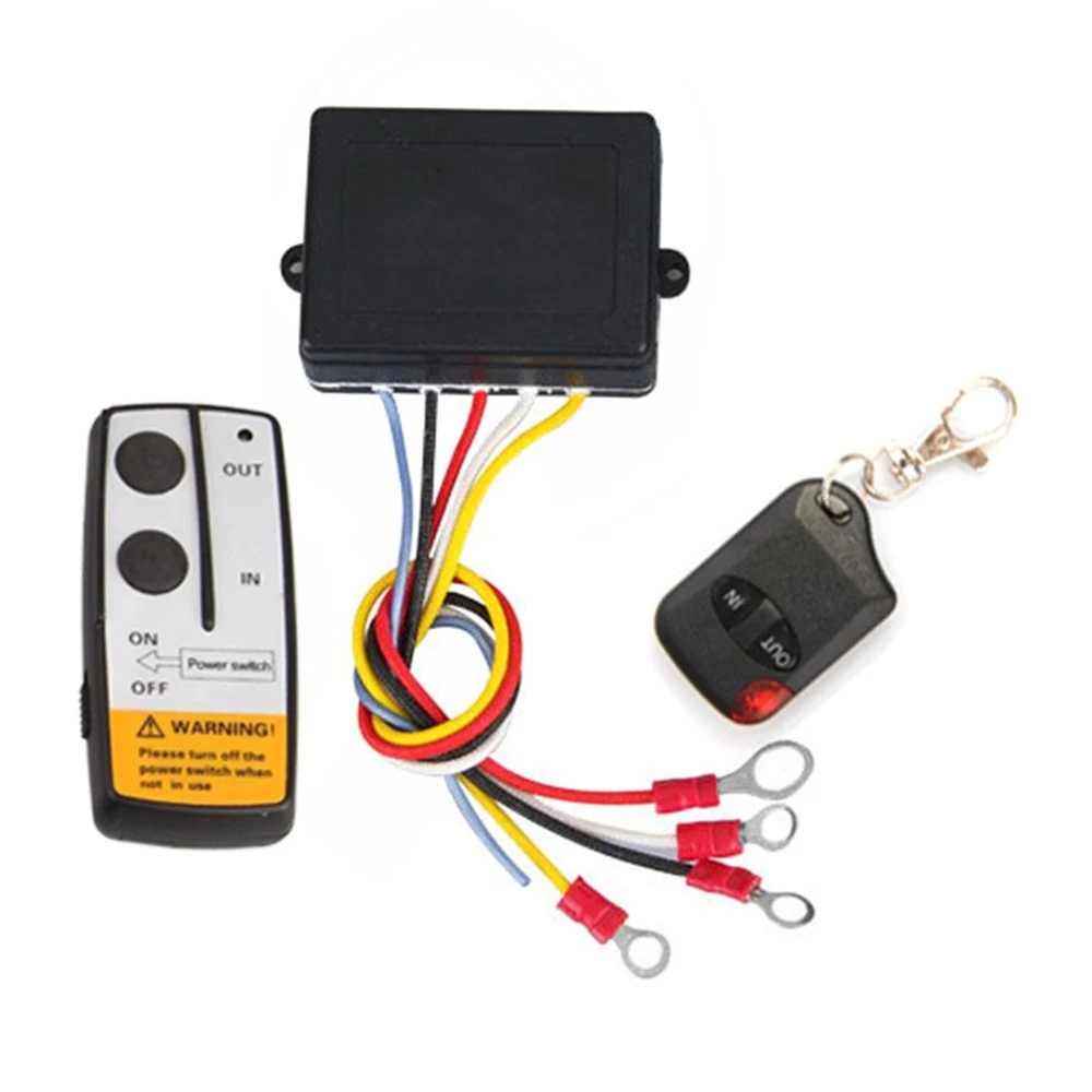 

JuneHome 12V-24V 50ft Smart Winch Wireless Remote Control Switch Set E Universal indicator light For Jeep Truck ATV