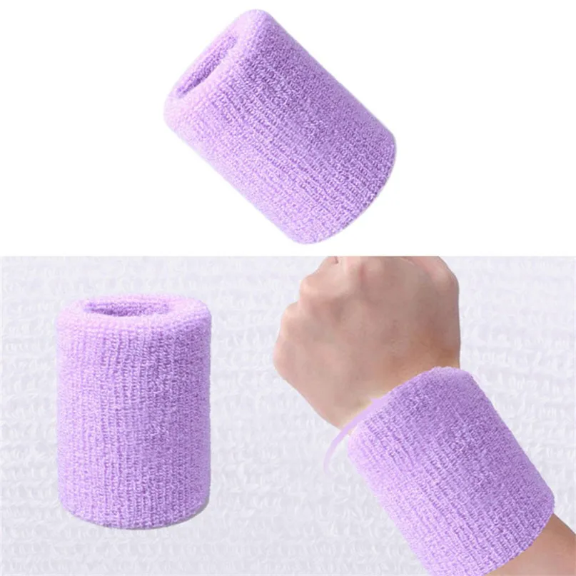 Absorb Sweat Cotton Wristbands Wrist Bands Sweatbands Sweat Band for Sport Tennis Soft and comfortable #2D22 (33) - 