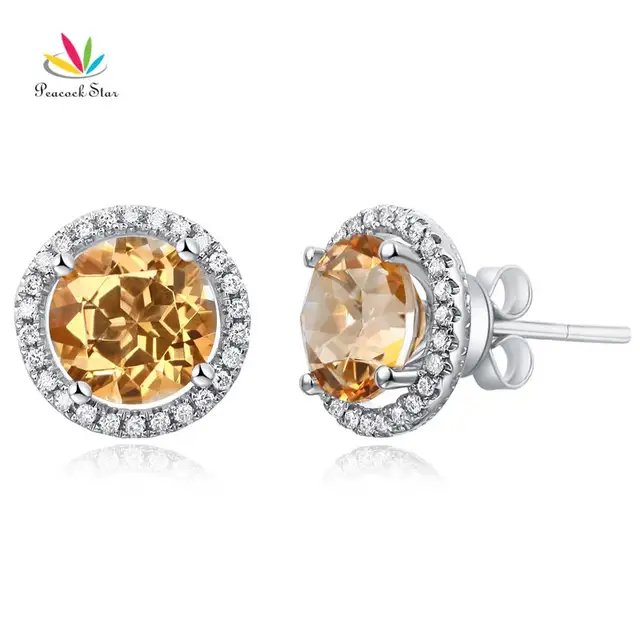 Us 599 0 Pea Star 14k White Gold Stud Natural 2 5 Ct Yellow Topaz Earrings Halo 285 Diamonds In From Jewelry Accessories On Us 599 0 Pea Star 14k White Gold Stud Natural 2 5 Ct Yellow Topaz Earrings Halo 285 Diamonds In From Jewelry Accessories On
