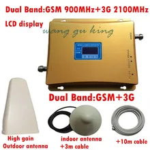 GSM 3G Repeater Dual Band GSM 900 MHz 2100 MHz W-CDMA UMTS Repetidor 3G Antenna Signal Amplifier 2G 3G Cell Phone Booster Sets