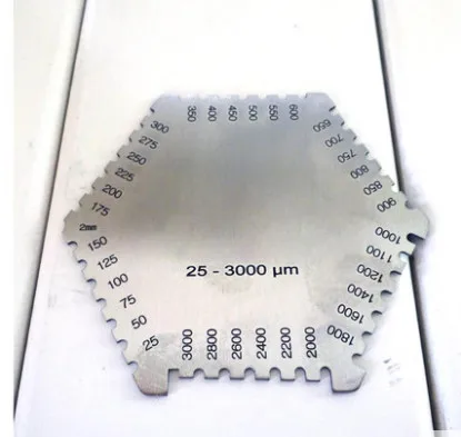Влажная мембрана 25-3000um толщиномер мокрого слоя из Нержавеющей Стали Шестиугольная масляная краска влажная пленка Толщина влажная пленка измерительный шаблон