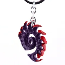 Hot Game StarCraft 2 Zerg Logo Metal Keychain For Men Jewelry
