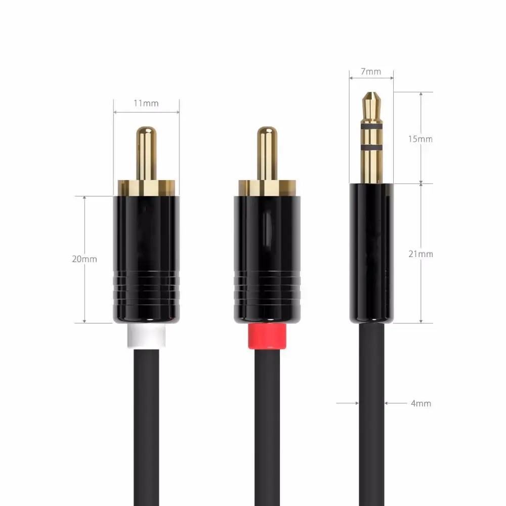 Лучшие предложения Джек 3 5 мм на 2 аудиокабеля RCA AUX сплиттер стерео штырь адаптер