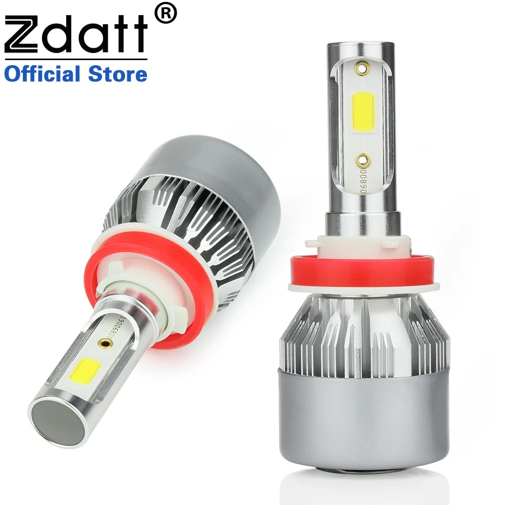 

Zdatt 2Pcs H11 LED H8 Lamp Bulb 80W 8000LM Auto Light Universal Car LED Light 12V 6000K White H9 Led Automobiles