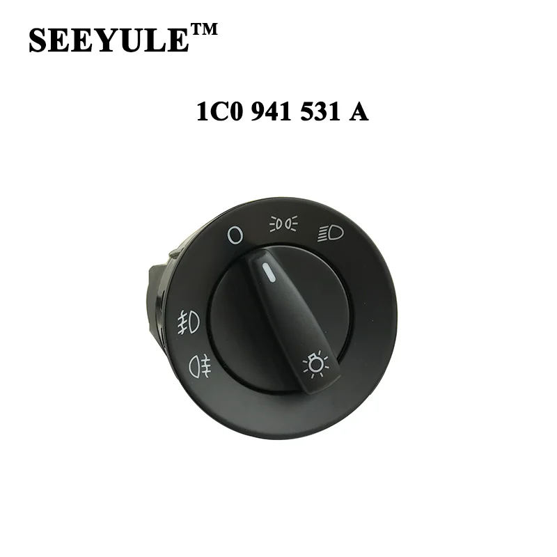 

1pc SEEYULE 1C0 941 531 A Car Headlight Switch with Fog Lamp Switch Knob for VW Golf Bora MK4 Jetta Beetle Passat 3B