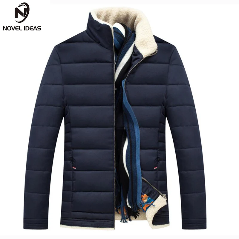 2017 azul Negro Abrigos Invierno Hombres Chaquetas Delgado Equipada Idea Chaqueta Jaqueta De Masculino Moda naranja rojo Novedosa Gruesa Acolchado Cremallera Algodón Masculina Casual 5xHqwgnRSq