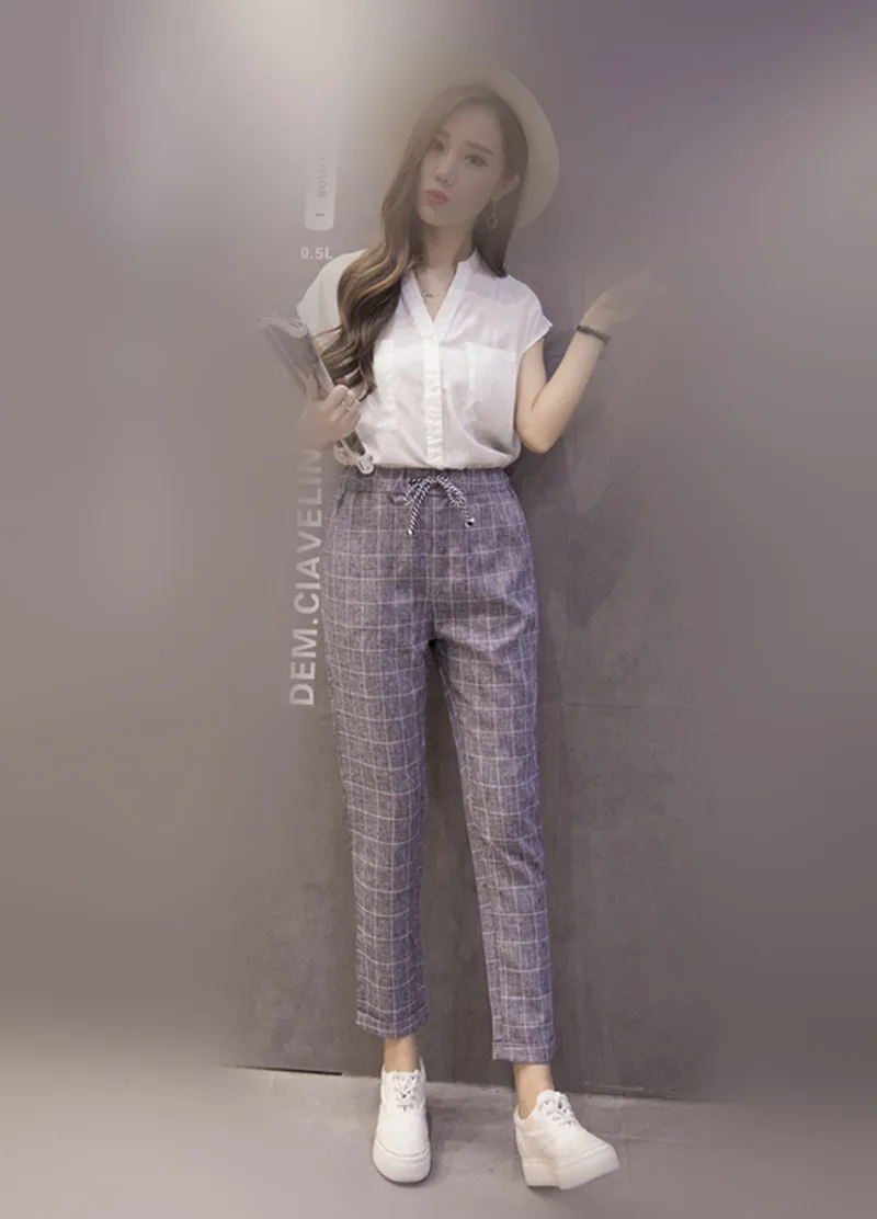 

Elastic Waist linen pants plus size harem pant woman Harem women linen pants s port casual harajuku 22