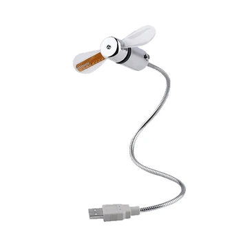 

Mini USB Fan Gadgets Flexible Gooseneck LED Light USB Cooling Flashing Temperature Display Fan for PC Laptop Notebook Desktop
