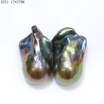 

Fantasy Color Malachite Green High-Gloss Beads In Pair Kiwa Pearl Beads Baroque Style DIY Customized No Hole Drilled Loose Pearl