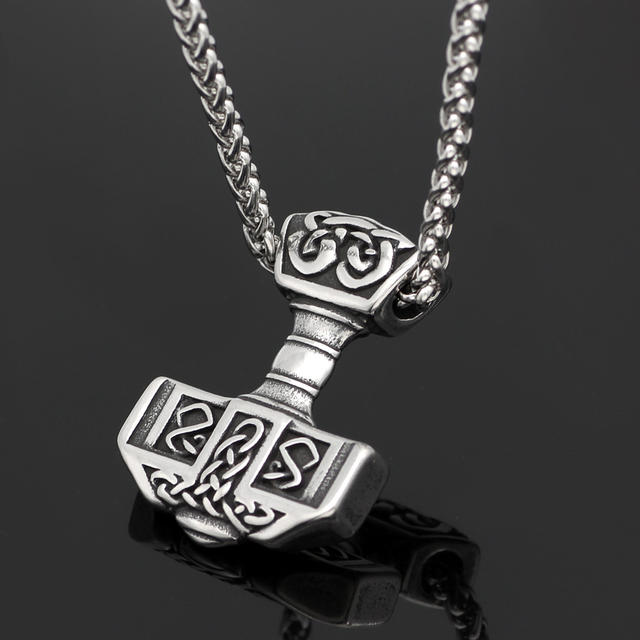 316L STAINLESS STEEL NORSE VIKING THOR’S HAMMER NECKLACE (2 VARIAN)