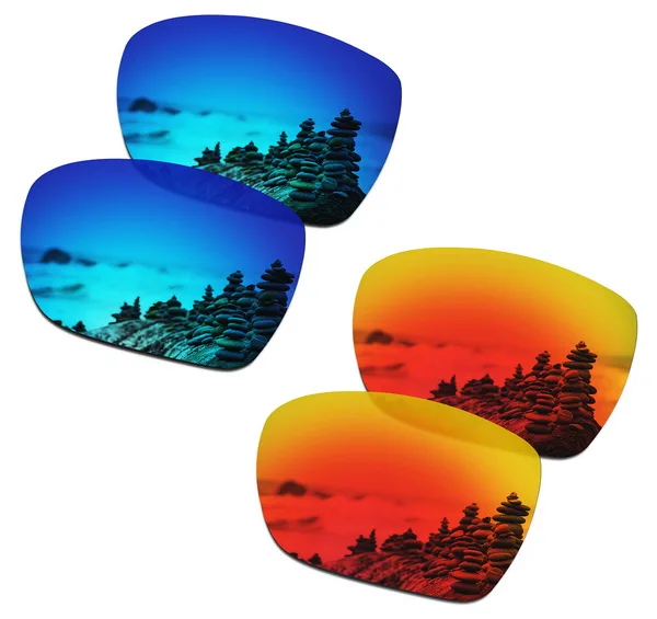 SmartVLT, 2 пары поляризованных солнцезащитных очков, Сменные линзы для солнцезащитных очков, линзы для солнцезащитных очков, голубые и красные - Цвет линз: 2 Pairs