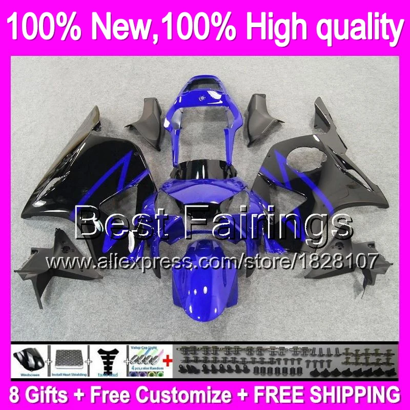 

FairingBlue black For HONDA CBR954RR 02-03 CBR900RR 02 03 37B3 CBR 954RR Glossy blue CBR954 RR 2002 2003 CBR 954 RR +decal