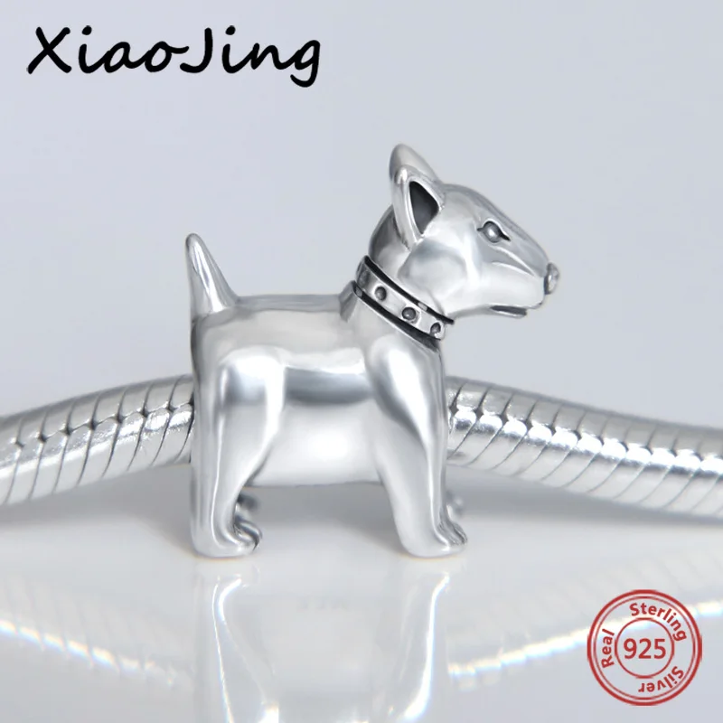 New Fit Original European Bracelets 925 Sterling Silver Cut Animal Bull Terrier Charms Beads Personalized Jewelry Making Gifts 2