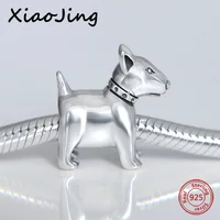 New Fit Original European Bracelets 925 Sterling Silver Cut Animal Bull Terrier Charms Beads Personalized Jewelry Making Gifts 2