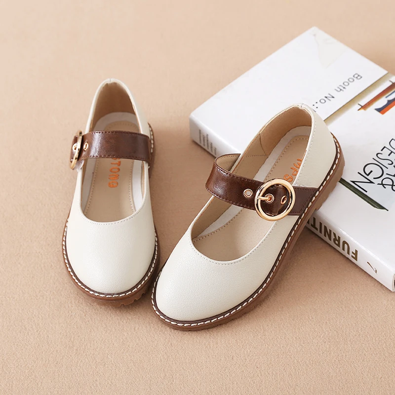 Sapatos de Couro Princesa das Meninas Sapatos de Fivela Sapatos de Desempenho dos Alunos Crianças Nova Decoração 2020 13 Crianças Sapatos de Couro 2019 Nova Princesa