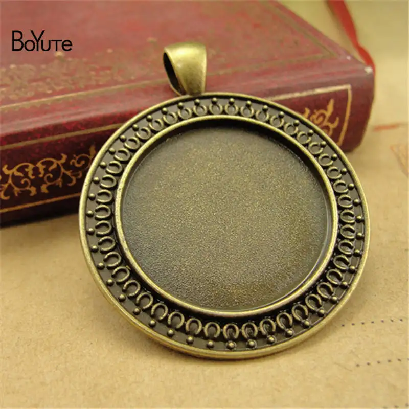 BoYuTe (30 PiecesLot) Wholesale Round 25MM Cabochon Base Diy Hand Made Pendant Blank Tray Bezel Jewelry Accessories (3)