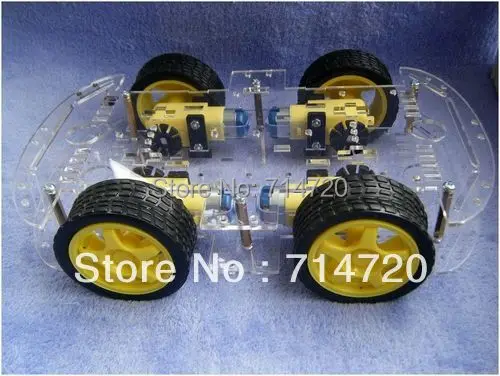 

Free shipping 4WD robot smart car chassis kits with speed encoder