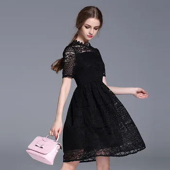 

2019 New Arrive Embroidered Red Dress Sexy Lace European and American Dress Dresses Woman Party Night Dress
