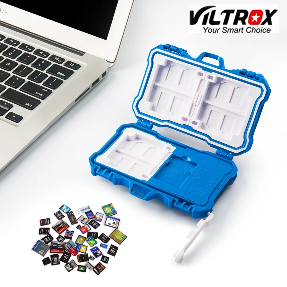

Viltrox 2 IN 1 USB3.0 22 Slots Memory Card Reader Case Holder Water-Resistant Anti-shock for CF Micro SD TF SIM Card Storage box