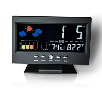 

Digital Thermometer Hygrometer Weather Station Alarm Clock Temperature Gauge Colorful LCD Calendar Backlight Timers Car