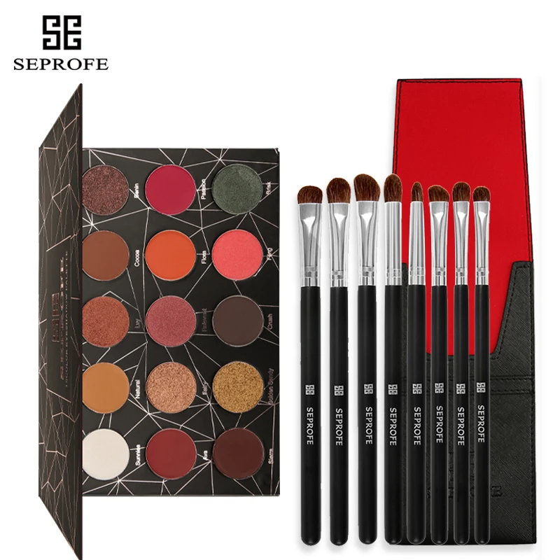 

15 Colors Glitter Eyeshadow Palette Black Marble diamond pattern Make up Matte Shimmer Pigmented Eye Shadow Powder long lasting