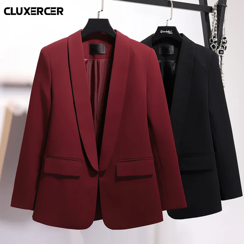 

Blazer feminino 2018 Spring Fashion Red Blazer Women Office Lady Long Sleeve Workwear Blazer Coat Hidden Breasted Ladies blazers